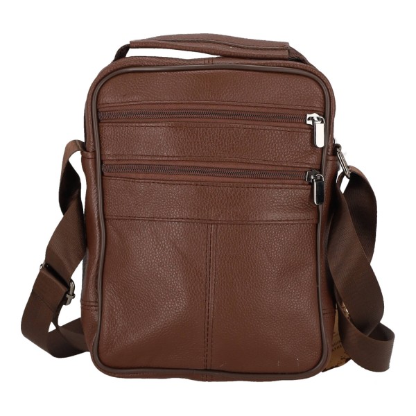 GENUINE LEATHER Ανδρικό Τσαντάκι Χιαστί