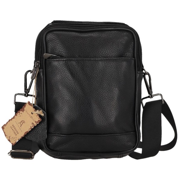 GENUINE LEATHER Ανδρικό Τσαντάκι Χιαστί