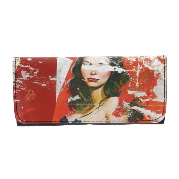 Tfar Καπνοθήκη Δερματίνη Με Μαγνητικό Κούμπωμα-  Red Woman Είδη Καπνιστού