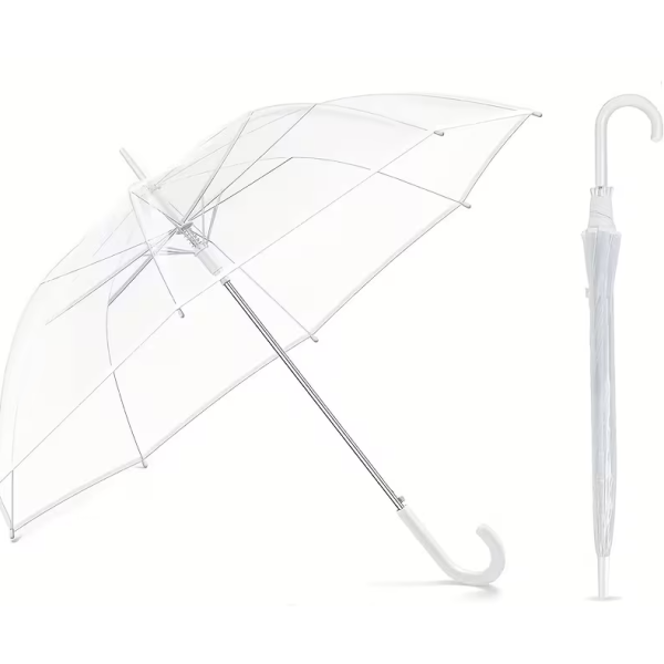JLBREAKER Διάφανη Αυτόματη Αντιανεμική Ομπρέλα Μπαστούνι