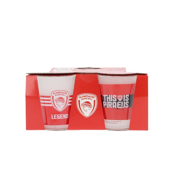 Σετ 2 Τεμαχίων Σφηνοπότηρο - Ολυμπιακός Μπάσκετ Αξεσουάρ & Παιχνίδια