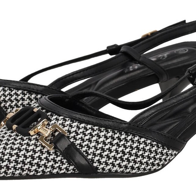 Lov'it Slingback Γόβα με Tweed Υφή και Χαμηλό Τακούνι Lov'it Slingback Γόβα με Tweed Υφή και Χαμηλό Τακούνι
