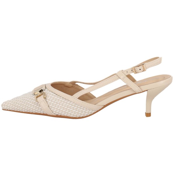 Lov'it Slingback Γόβα με Tweed Υφή και Χαμηλό Τακούνι