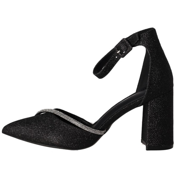 Plato Γυναικεία Γόβα με Glitter και Λεπτομέρεια Στρας Γυναικεία παπούτσια