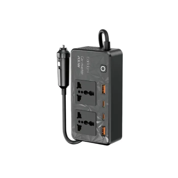 Μετατροπέας ρεύματος αυτοκινήτου Earldom ET-LT01, 2 USB-A + 2 USB-C + 2 πρίζες AC, 200 Watt