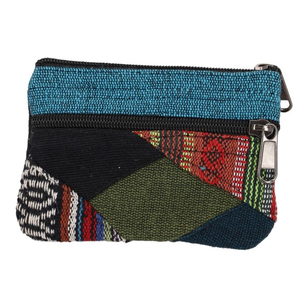 Χειροποίητο Πλεκτό Πορτοφόλι Boho Τιρκουάζ-Μαύρο