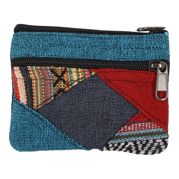 Χειροποίητο Πλεκτό Πορτοφόλι Boho Τιρκουάζ-Μαύρο