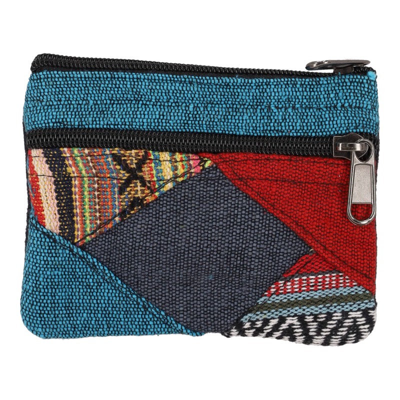 Χειροποίητο Πλεκτό Πορτοφόλι Boho Τιρκουάζ-Μαύρο Χειροποίητο Πλεκτό Πορτοφόλι Boho Τιρκουάζ-Μαύρο