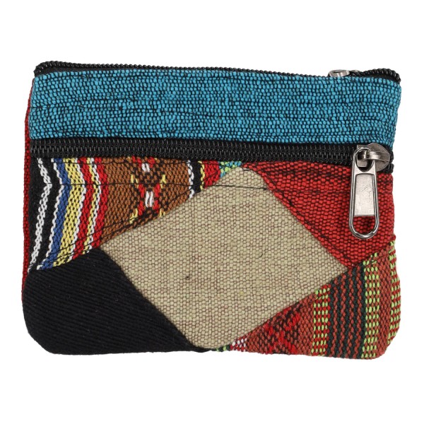 Χειροποίητο Πλεκτό Πορτοφόλι Boho Μπεζ-Κόκκινο