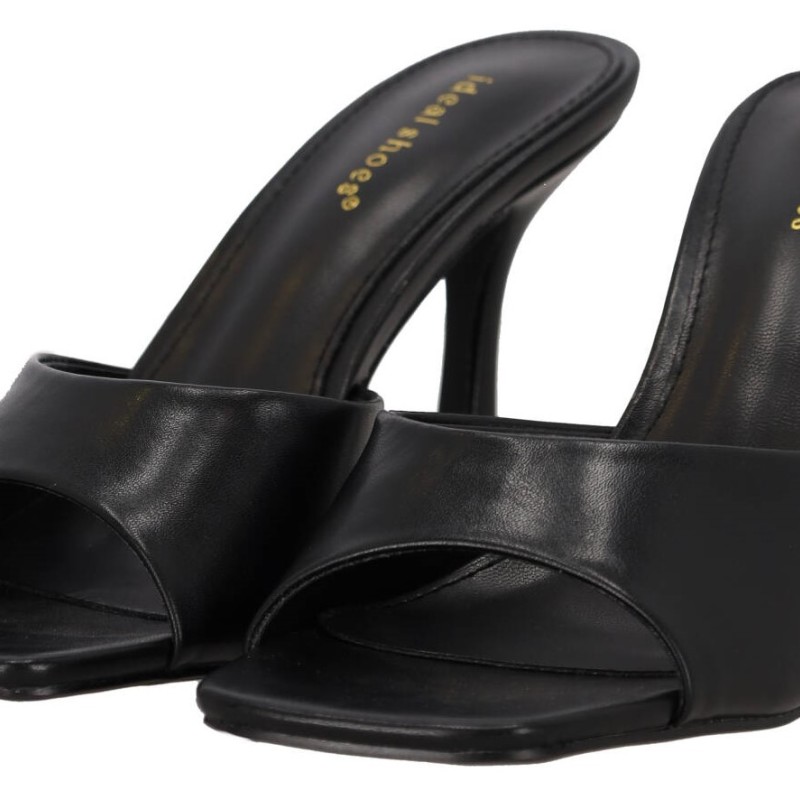 Ideal Shoes Γυναικείο Mules Mε Λεπτό Τακούνι από Δερματίνη