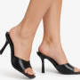 Ideal Shoes Γυναικείο Mules Mε Λεπτό Τακούνι από Δερματίνη