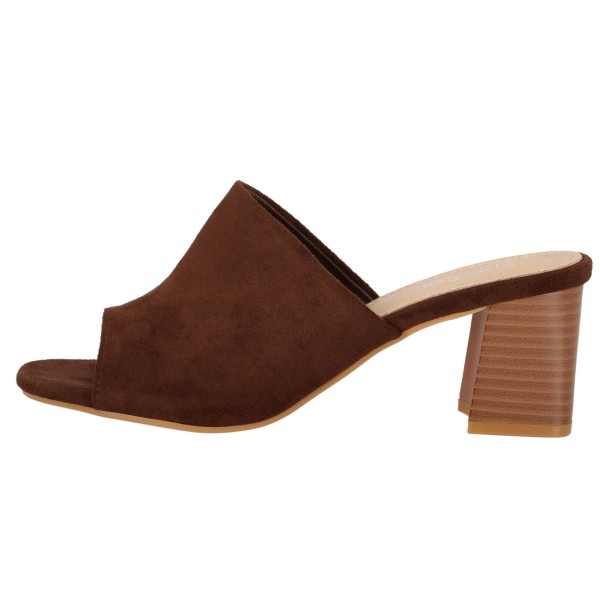 Sixth Sens Collection Γυναικείες Σουέτ Παντόφλες με Χοντρό Τακούνι Γυναικεία παπούτσια