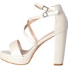 CHC SHOES Γυναικείο Πέδιλο από Δερματίνη  με Χοντρό Τακούνι και Φιάπα