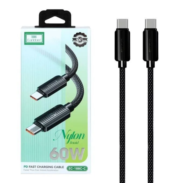 Earldom EC-185C-C Καλώδιο USB-C σε USB-C 60W Αξεσουάρ Κινητών/Tablet