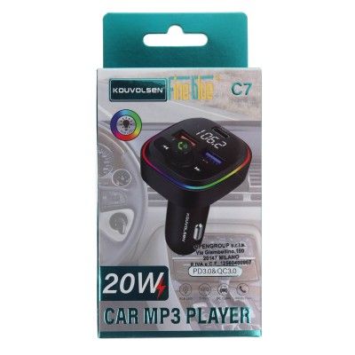 Kouvolsen C7 Φορτιστής Αυτοκινήτου Bluetooth FM Transmitter MP3 Player