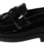 Rakeplus Μπεμπέ Μοκασίνι Loafer σε Μαύρο Λουστρίνι με Φούντες