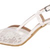 Bella Νυφική Γόβα Slingback από Δαντέλα με Floral Μοτίβα