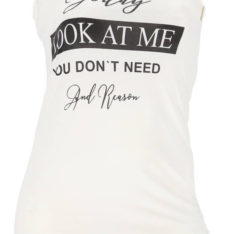 OEM Γυναικεία Λευκή Αμάνικη Μπλόύζα -Look At Me