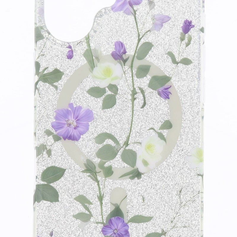 Back Cover Θήκη Magsafe Με Σχέδιο Λουλούδια Και Ασημί Γκλίτερ (Iphone 17) Back Cover Θήκη Magsafe Με Σχέδιο Λουλούδια Και Ασημί Γκλίτερ (Iphone 17)