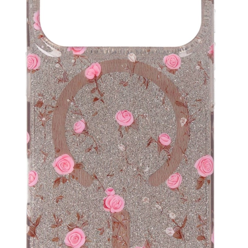 Back Cover Θήκη Magsafe Με Ροζ Γκλίτερ Και Σχέδιο Λουλούδια (Iphone 17 Pro) Back Cover Θήκη Magsafe Με Ροζ Γκλίτερ Και Σχέδιο Λουλούδια (Iphone 17 Pro)