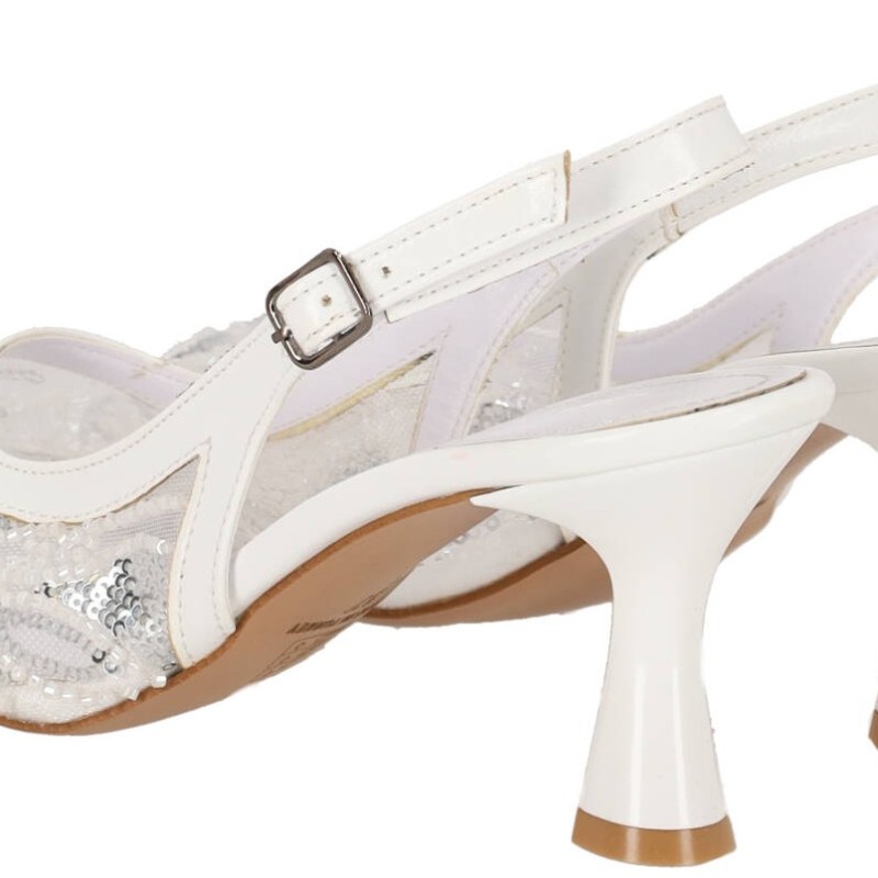 New Collection Νυφική Γόβα Slingback με Πέρλες