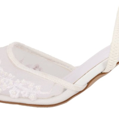 New Collection Νυφική Γόβα Slingback με Πέρλες