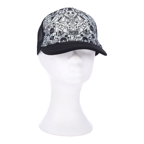 Καπέλο Jockey με Σχέδιο σε Ασπρόμαυρο Χρώμα
