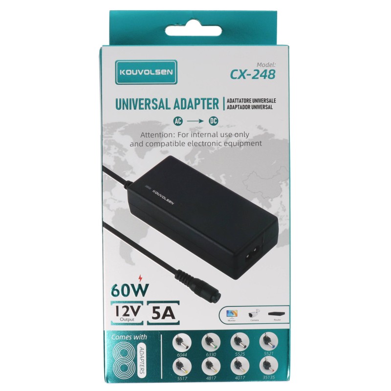 Kouvolsen CX-248 Universal Φορτιστής με διάφορα βύσματα