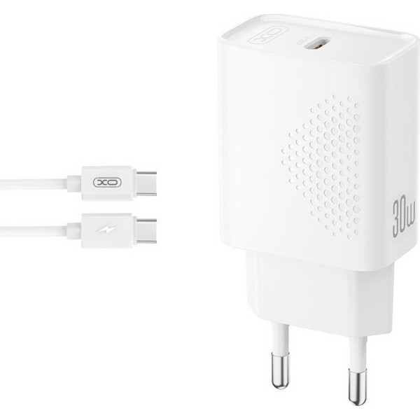 XO L162 Σετ Φόρτισης 30W Με Θύρα USB-C και Καλώδιο Type-C Σε Type-C