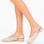 Μira Max Γυναικείο Flat Mules Με Χρυσή Λεπτομέρεια
