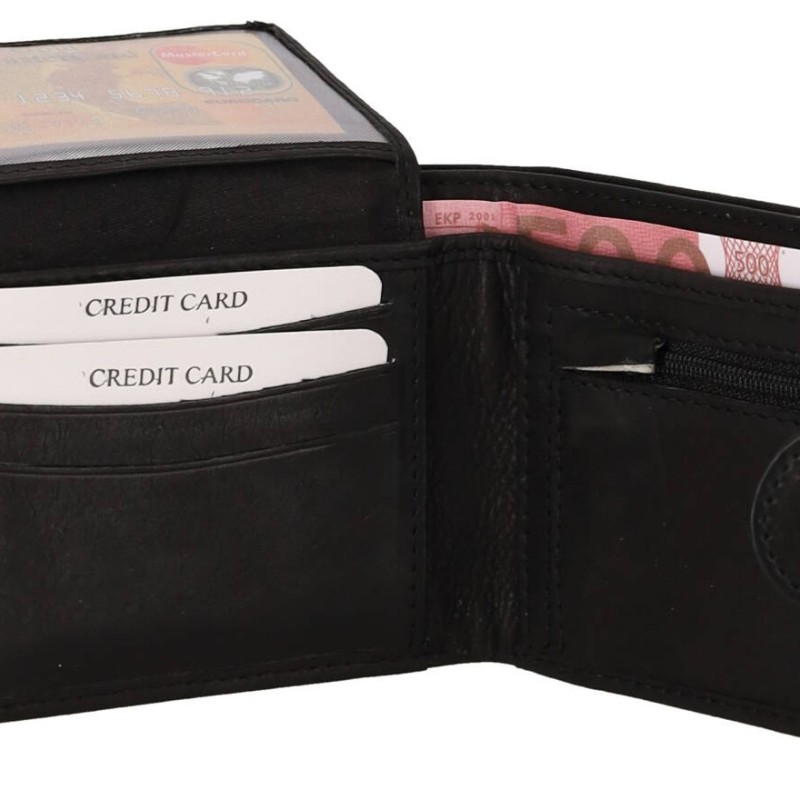 GENUINE LEATHER Ανδρικό Πορτοφόλι Δερμάτινο Mε Κούμπωμα