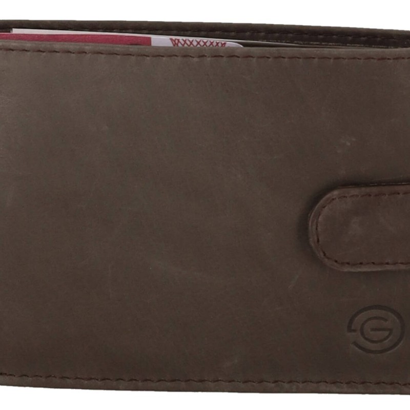 Genuine Leather Ανδρικό Πορτοφόλι Δερμάτινο Mε Κούμπωμα Genuine Leather Ανδρικό Πορτοφόλι Δερμάτινο Mε Κούμπωμα