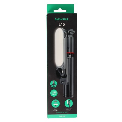L15 Selfie Stick Bluetooth Με Φως και Τρίποδο