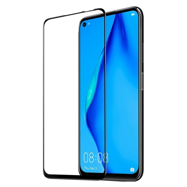 Fullscreen Tempered Glass Μαύρο (Huawei P40 Lite & Huawei Nova 6 SE)