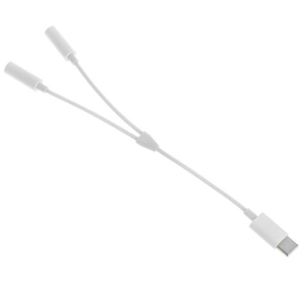 MH-CM28 Αντάπτορας Type C με 2 θύρες υποδοχής AUX Άσπρο