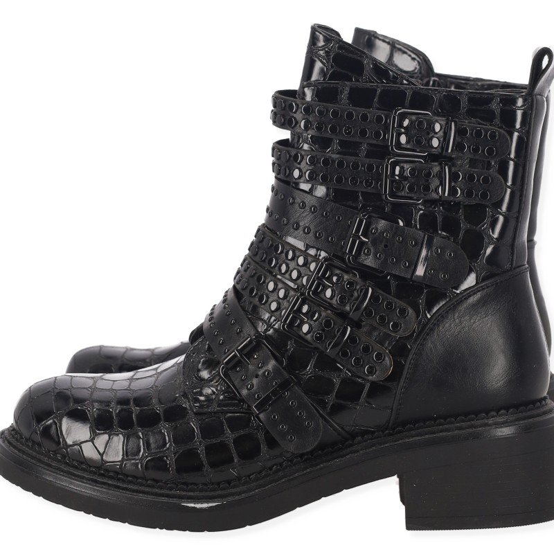 IDEAL SHOES Δερμάτινα Αρβυλάκια με Croco Σχέδιο