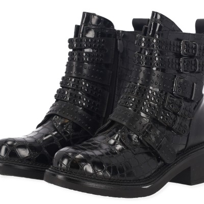 IDEAL SHOES Δερμάτινα Αρβυλάκια με Croco Σχέδιο