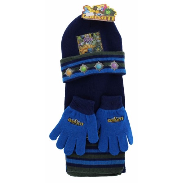 Μπλε Σετ σκουφί κασκόλ & γάντια “GORMITI” Stamion