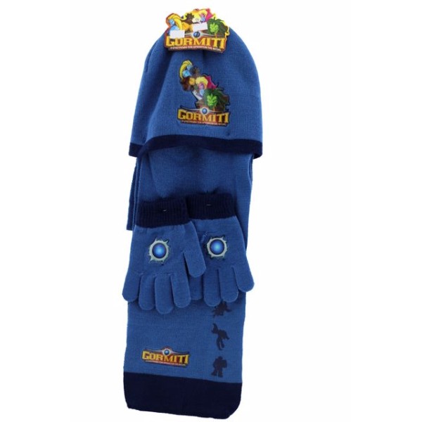 “GORMITI” Παιδικό σετ σκουφί κασκόλ & γάντια  Μπλε Χρώμα
