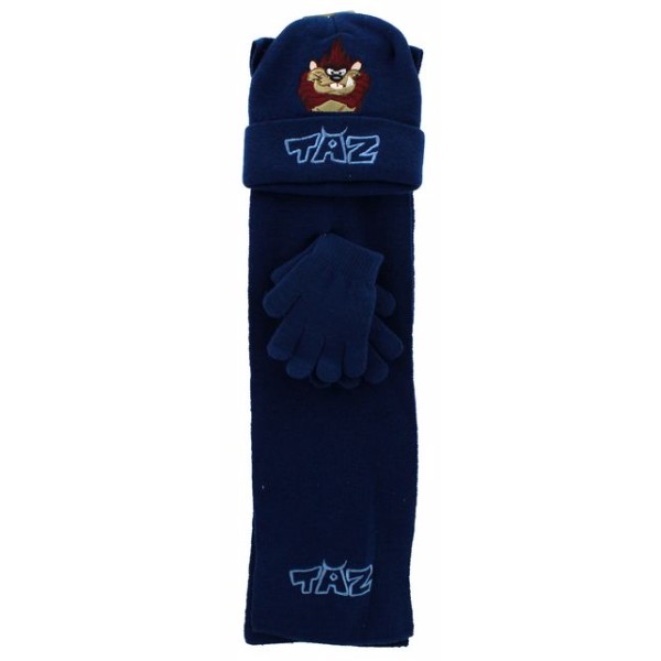 Παιδικό Μπλε σετ σκουφί κασκόλ & γάντια “ΤΑΖ” Stamion