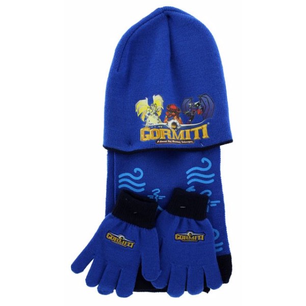 Stamion “Gormiti” Μπλε Σετ σκουφί κασκόλ & γάντια