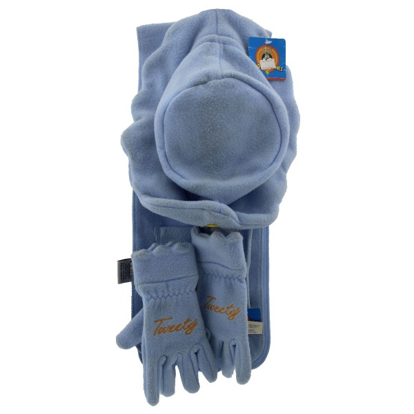 Stamion Παιδικό σκουφί με κορδόνι κασκόλ & γάντια fleece 