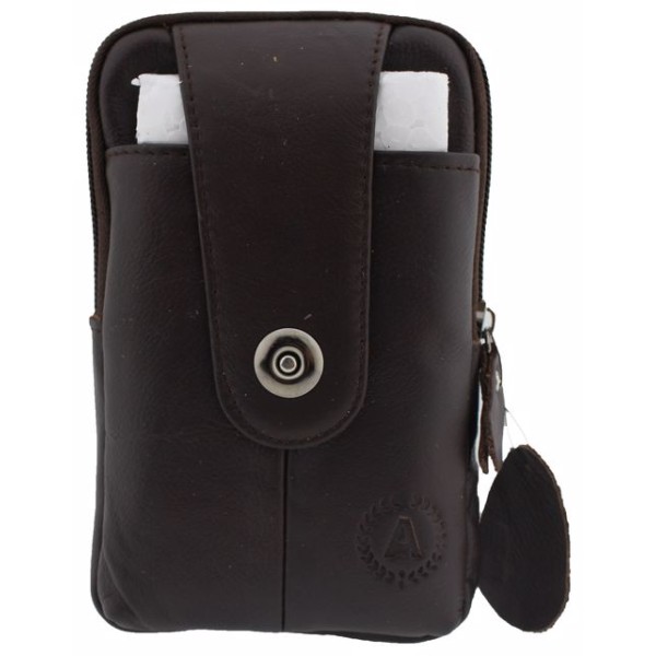 Καφέ Τσαντάκι ζώνης Genuine Leather 830