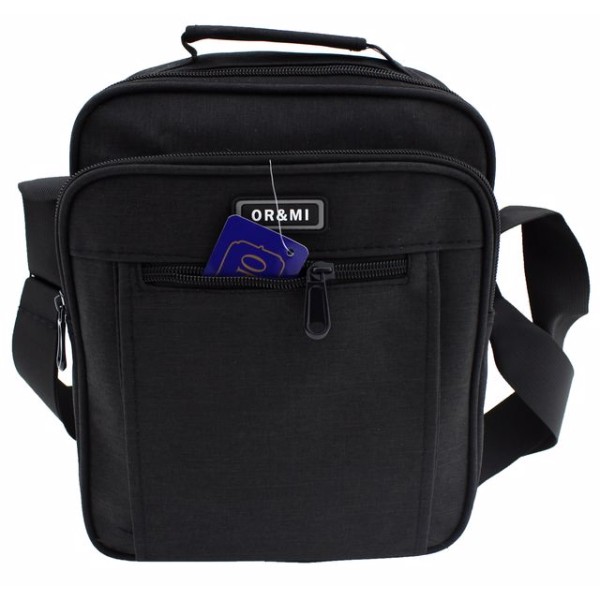 Ανδρική τσάντα υφασμάτινη ORMI σε μαύρο χρώμα