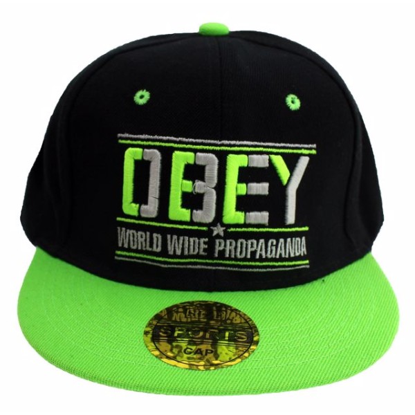 Υφασμάτινο Καπέλο με Λογότυπο σε Μάυρο-Πράσινο Χρώμα