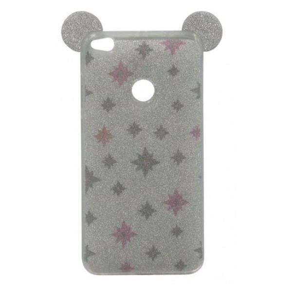 Baseus Back Cover Θήκη Σιλικόνης Με Αυτάκια Και Πλάτη Γκλίτερ Ασημί (Huawei P8 Lite 2017 & Huawei P9 Lite 2017 & Honor 8 Lite)