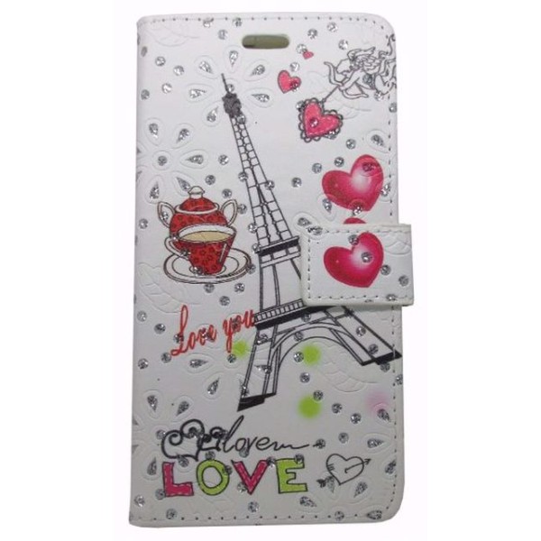 Meiyue Θήκη Πορτοφόλι Με Στρασάκια Και Σχέδιο Paris (Huawei P9 Lite Mini & Huawei Y6 Pro 2017 & Huawei Enjoy 7)