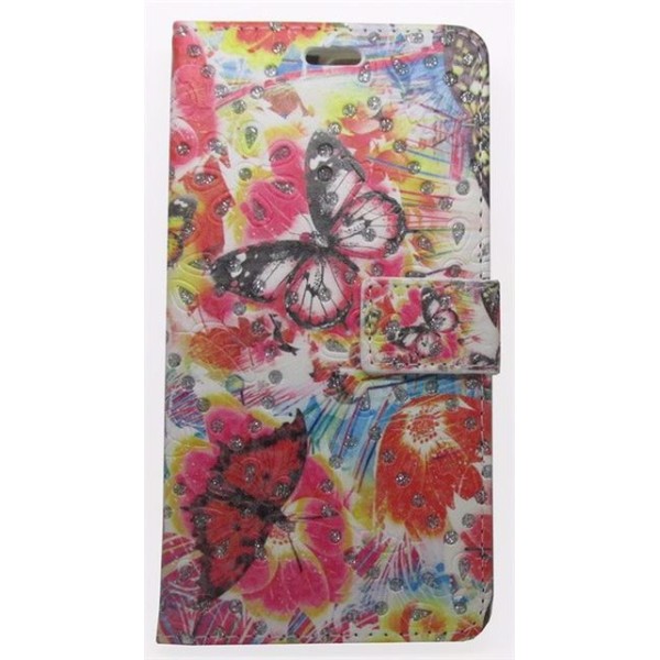 Meiyue Θήκη Book Wallet Πορτοφόλι Με Στρασάκια Και Σχέδιο Πεταλούδες (Huawei P10)