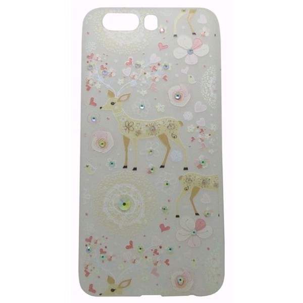 NEX.T Back Cover Θήκη Σιλικόνης Με Στρασάκια Και Σχέδιο Ελάφι (Huawei P10)