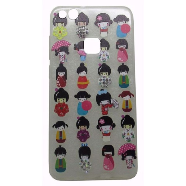 B.D.L Back Cover Θήκη Σιλικόνης Διάφανη Με Στρασάκια Και Σχέδιο Ματριόσκες (Huawei P10 Lite & Huawei Nova Youth)